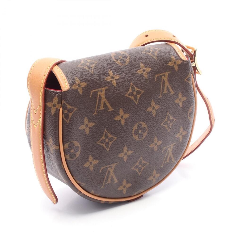 Louis Vuitton Shoulder Canvas Monogram Brown Bag Leather Tambourin